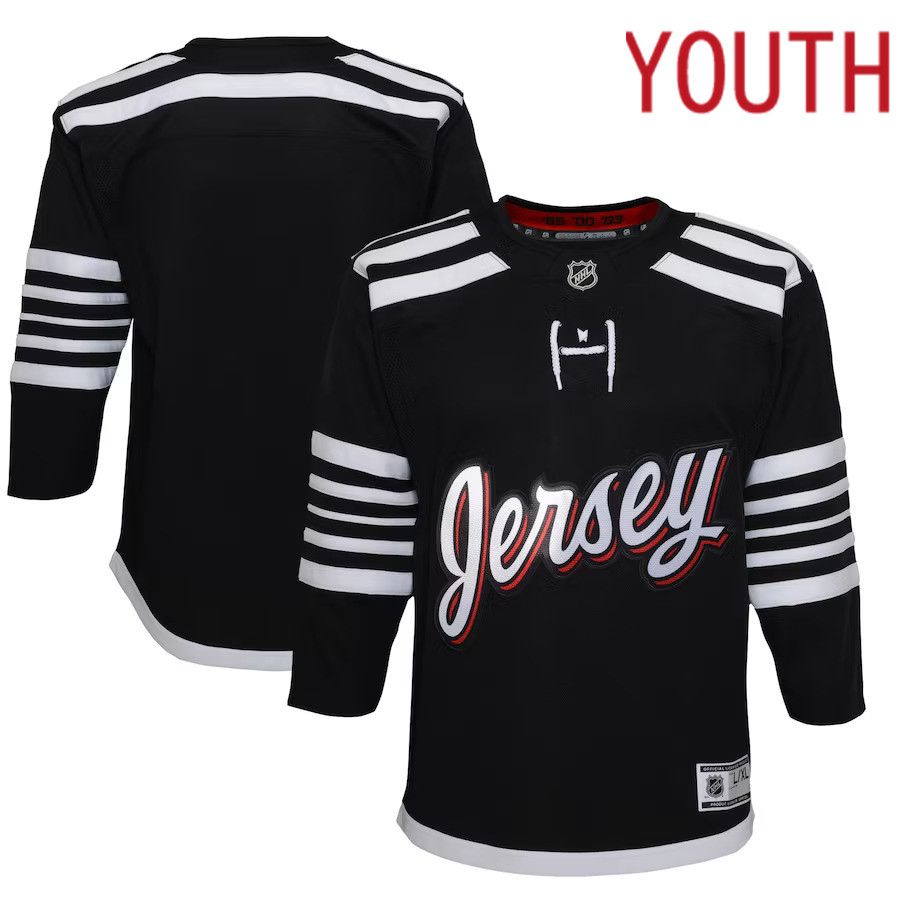 Youth New Jersey Devils Black Alternate Premier NHL Jersey->customized nhl jersey->Custom Jersey
